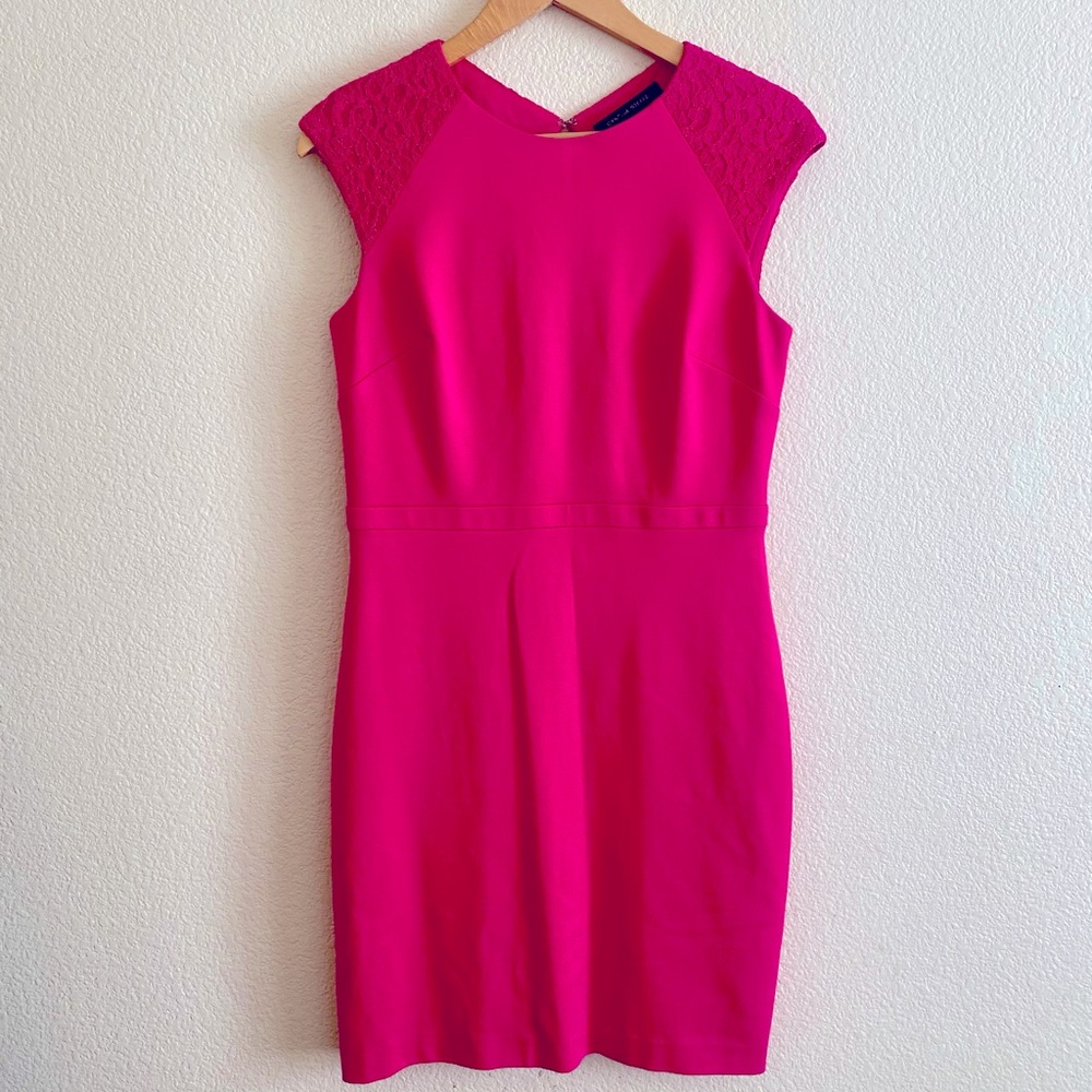 Cynthia Steffe Pink Sheath Mini Dress Sleeveless Crew Neck
